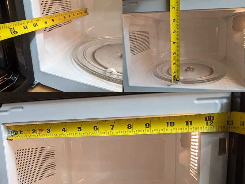 Interior measurements of the Commercial Chef CHM770B Countertop Microwave