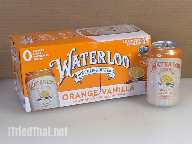 Orange Vanilla Waterloo sparkling water. 